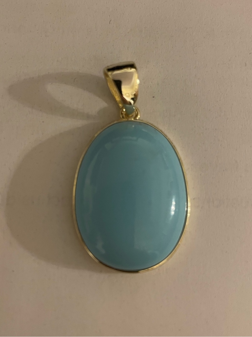 Silver Plated Oval Turquoise Pendant